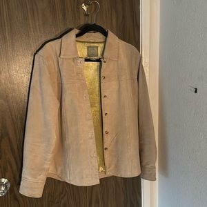 Vintage A.M.I Beige Leather Jacket